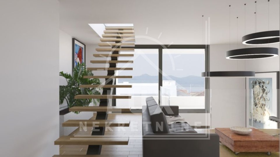 Penthouse with gallery and roof terrace, Zadar, Vidikovac, new building