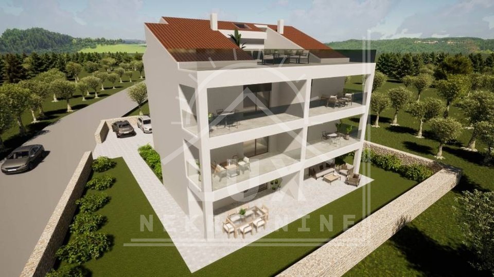 Apartment on the ground floor with a garden, Biograd na moru, new building