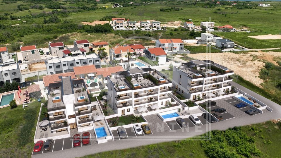 One-room apartment on the ground floor with a garden, Privlaka near Zadar, NEW CONSTRUCTION