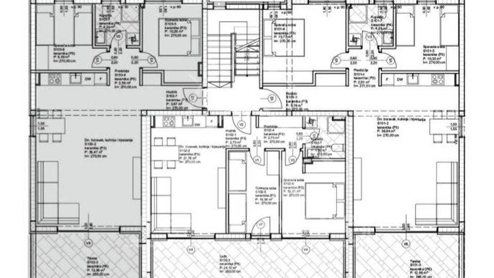 Zweizimmerwohnung im 1. Stock, Privlaka bei Zadar, NEUES GEBÄUDE