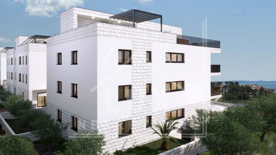 Zweizimmerwohnung im 2. Stock mit Dachterrasse, Privlaka, in der Nähe von Zadar, NEUBAU