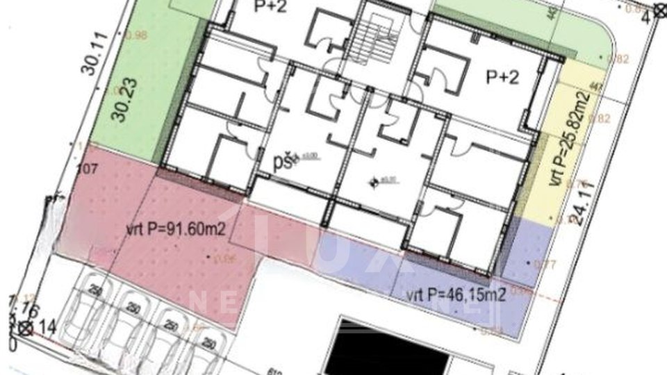 Zweizimmerwohnung im 2. Stock mit Dachterrasse, Privlaka, in der Nähe von Zadar, NEUBAU