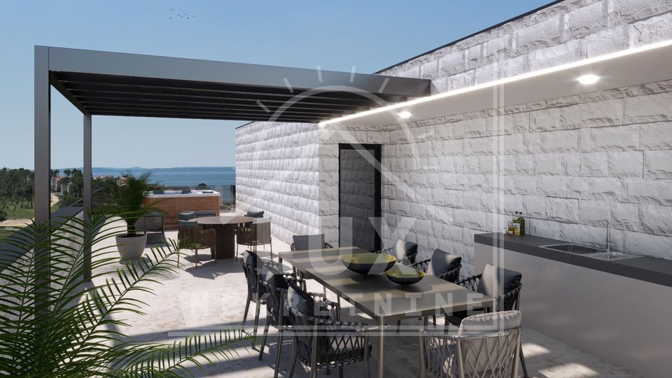 Two-room apartment on the 2nd floor with a roof terrace, Privlaka, near Zadar, NEW CONSTRUCTION