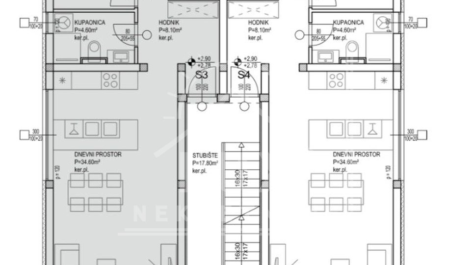 Zweizimmerwohnung im 1. Stock, Privlaka, in der Nähe von Zadar, NEUES GEBÄUDE