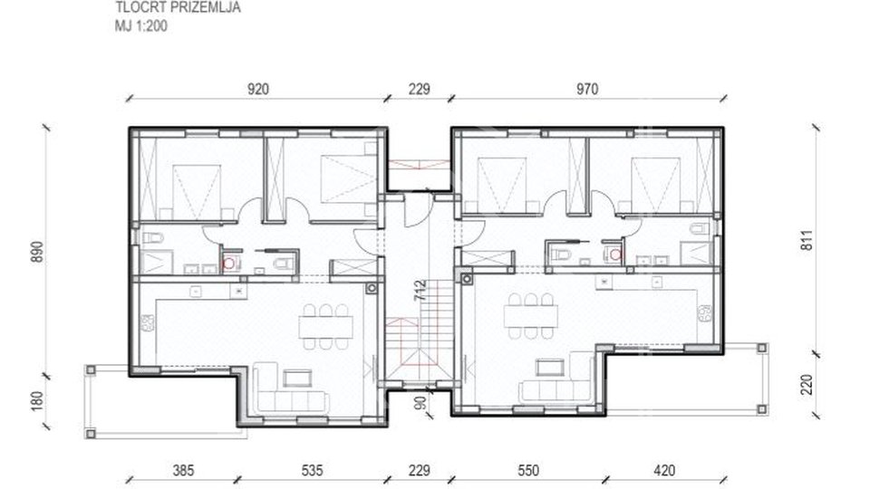 Zweizimmerwohnung im Erdgeschoss mit Garten, UNMÖBLIERT, Vrsi (Mulo), NEU GEBAUT