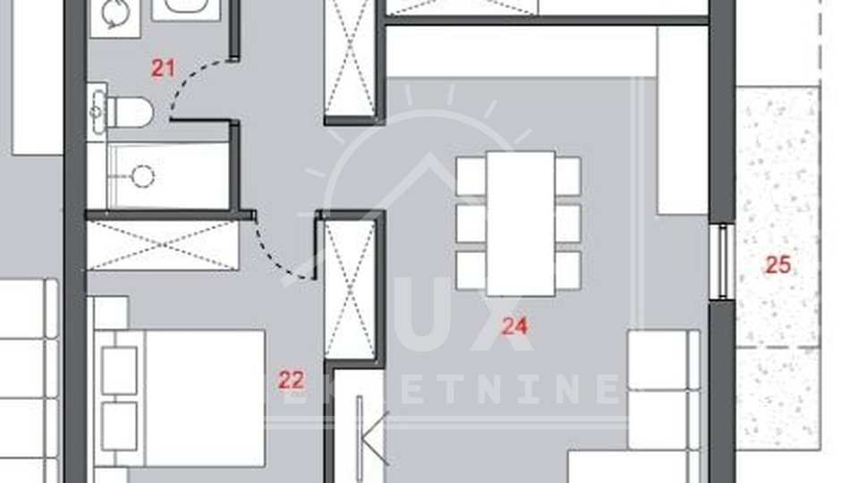 Two-bedroom apartment on the 1st floor, Zadar (Crvene kuće) NEW CONSTRUCTION