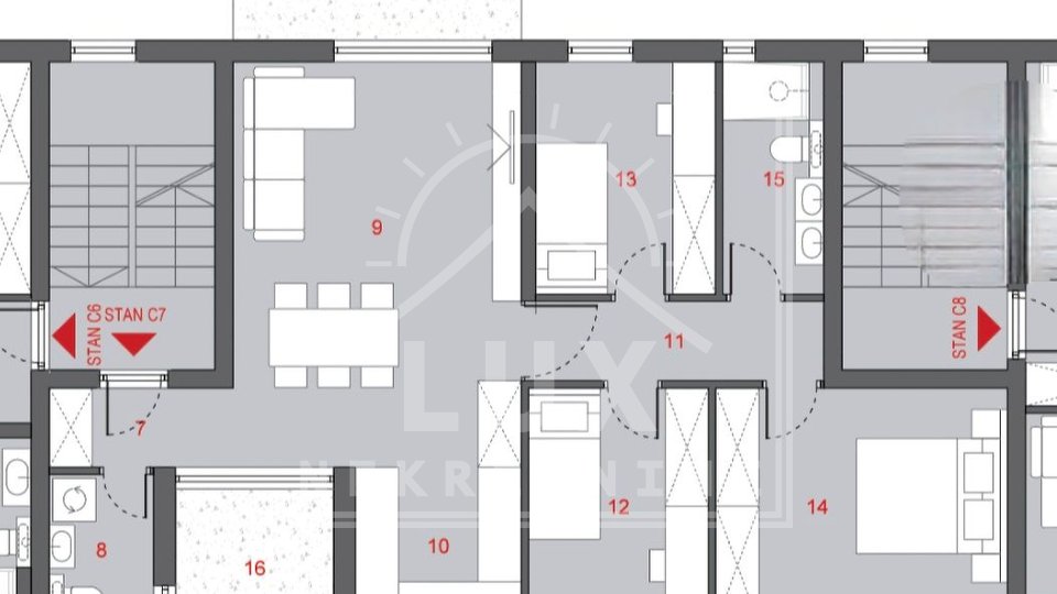 Three-bedroom apartment on the 2nd floor, Zadar (Crvene kuće) NEW CONSTRUCTION